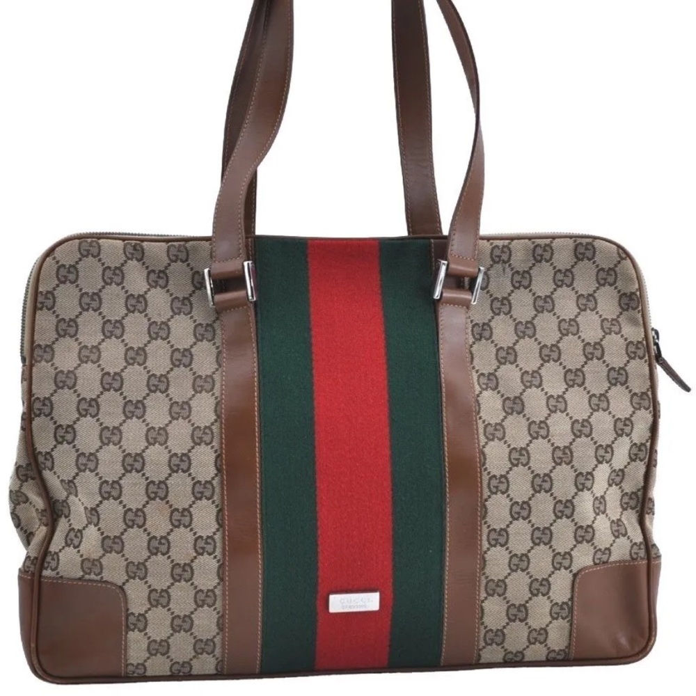 Authentic LIMITED EDITION AUTH GUCCI Sherry Line Shoulder Bag GG Canvas